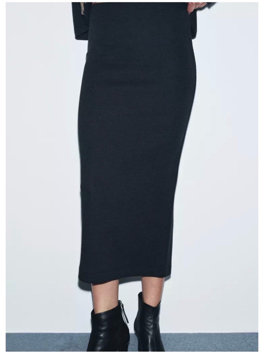 Zara black midi skirt women